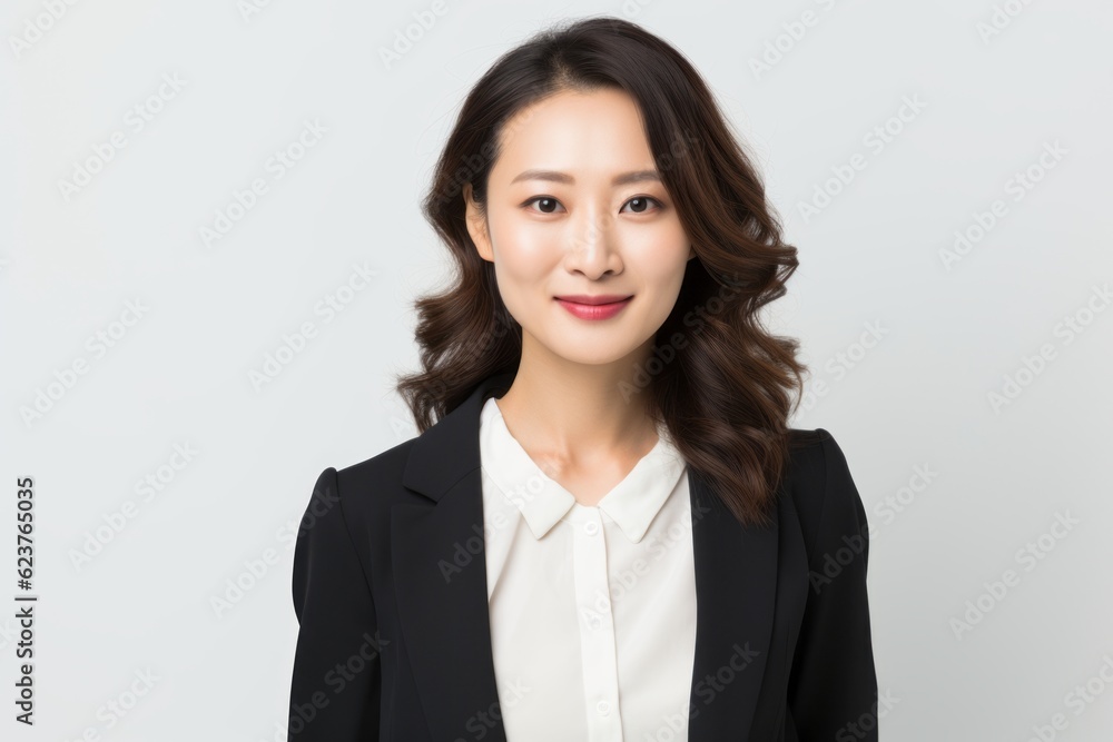 Portrait of a beautiful asian businesswoman smiling over white background Portrait of a beautiful asian businesswoman smiling over white background