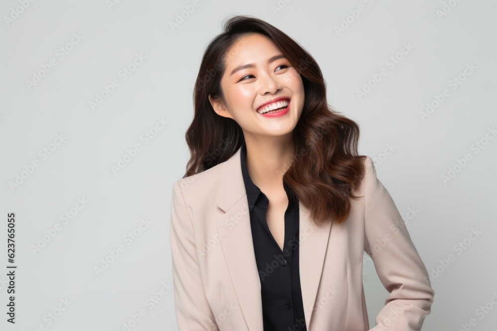 Portrait of a beautiful asian businesswoman smiling over white background Portrait of a beautiful asian businesswoman smiling over white background