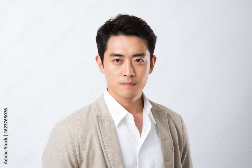 Portrait of a young handsome asian man on white background. Portrait of a young handsome asian man on white background.