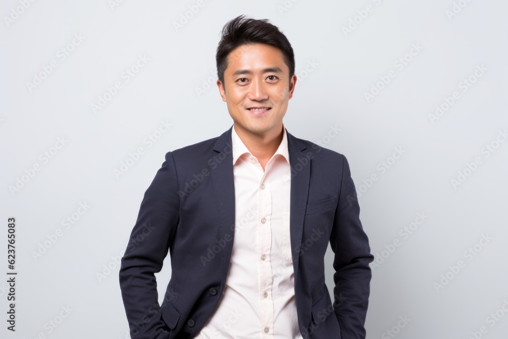 Portrait of a young asian businessman standing with hands in pockets Portrait of a young asian businessman standing with hands in pockets