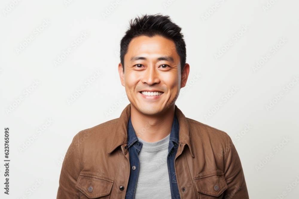 Portrait of a happy asian man looking at camera on white background Portrait of a happy asian man looking at camera on white background