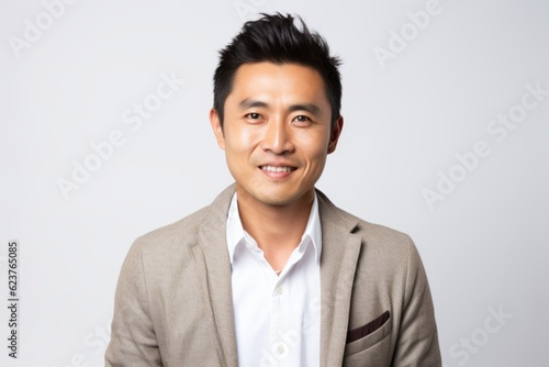 Portrait of a happy young asian business man looking at camera