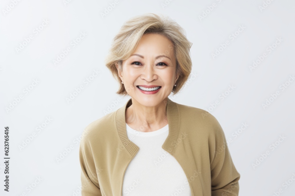 Portrait of a happy senior woman smiling at the camera over white background Portrait of a happy senior woman smiling at the camera over white background