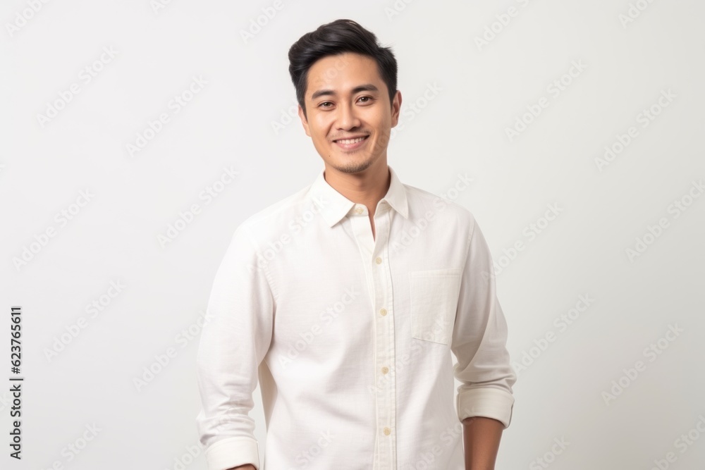 Portrait of a handsome young asian man smiling on white background Portrait of a handsome young asian man smiling on white background