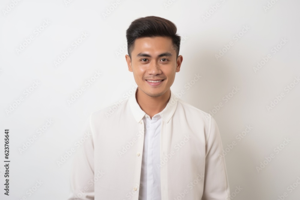 Portrait of a young handsome asian man standing against white background Portrait of a young handsome asian man standing against white background