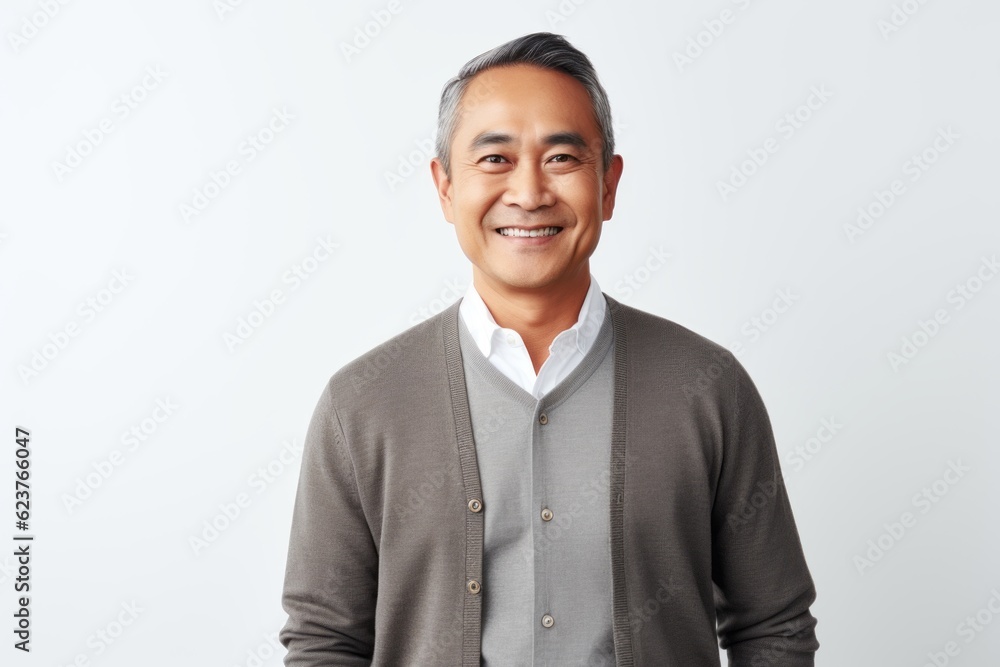 Portrait of a smiling asian man looking at camera isolated on white background Portrait of a smiling asian man looking at camera isolated on white background