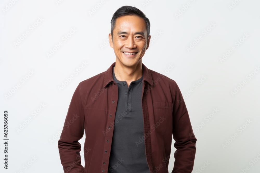 Portrait of a happy young asian man smiling on white background Portrait of a happy young asian man smiling on white background