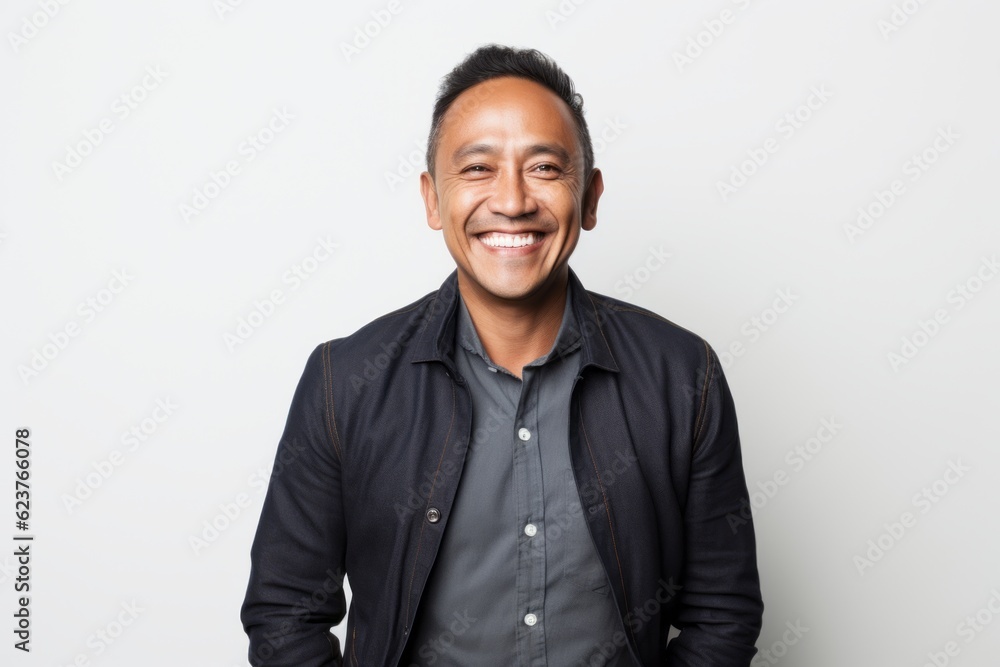 Portrait of a happy young asian man smiling against white background Portrait of a happy young asian man smiling against white background