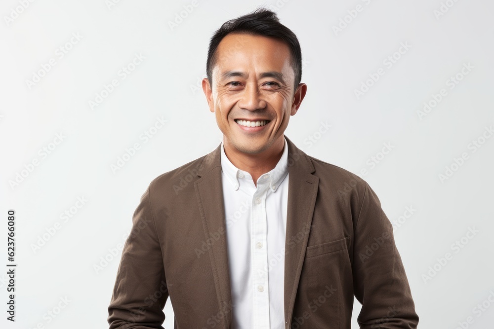 Portrait of a happy young asian man smiling over white background Portrait of a happy young asian man smiling over white background