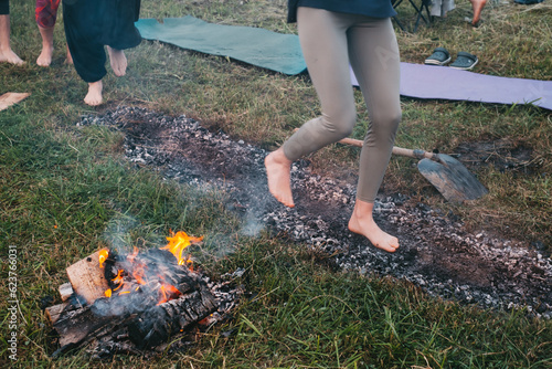 фотографія Coal walking or fire walking