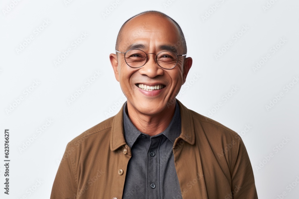 Portrait of a smiling mature asian man wearing eyeglasses Portrait of a smiling mature asian man wearing eyeglasses