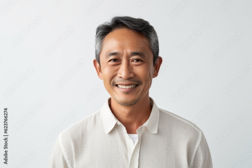 Portrait of a middle-aged Asian man smiling at the camera Portrait of a middle-aged Asian man smiling at the camera