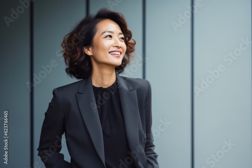Wallpaper Mural Portrait photography of a satisfied Indonesian woman in her 40s wearing a sleek suit against an abstract background  Torontodigital.ca