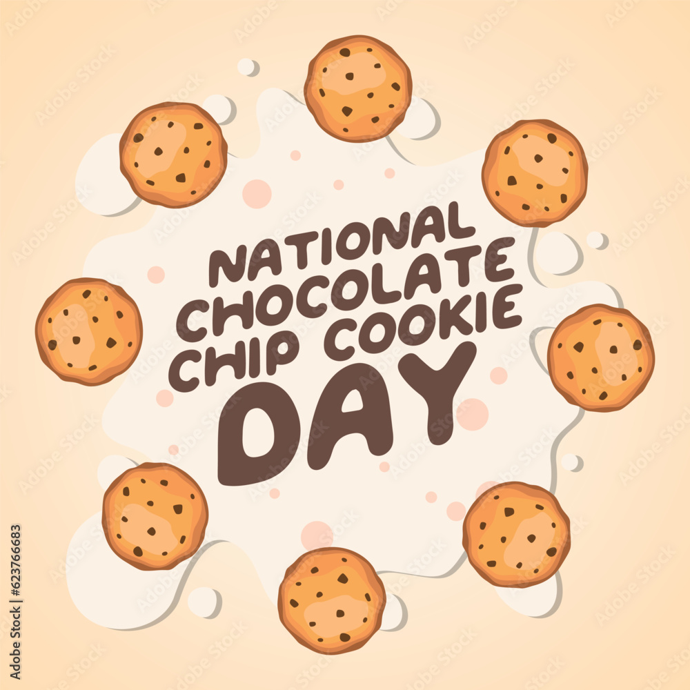 national chocolate chip cookie day design template for celebration. chocolate chip cookie vector illustration. flat chocolate chip cookie vector design. chocolate chip cookie. national chocolate chip cookie day design template for celebration. chocolate chip cookie vector illustration. flat chocolate chip cookie vector design. chocolate chip cookie.