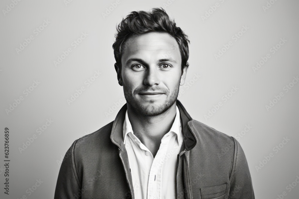 Portrait of handsome young man in casual clothes. Studio shot. Portrait of handsome young man in casual clothes. Studio shot.