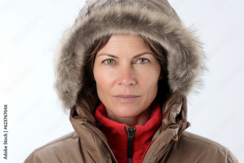 Portrait of a middle-aged woman in a warm winter jacket Portrait of a middle-aged woman in a warm winter jacket