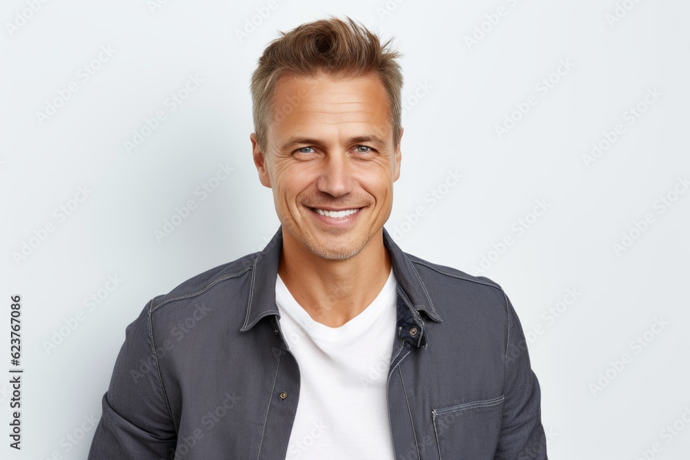 Portrait of a handsome young man smiling at the camera against white background Portrait of a handsome young man smiling at the camera against white background