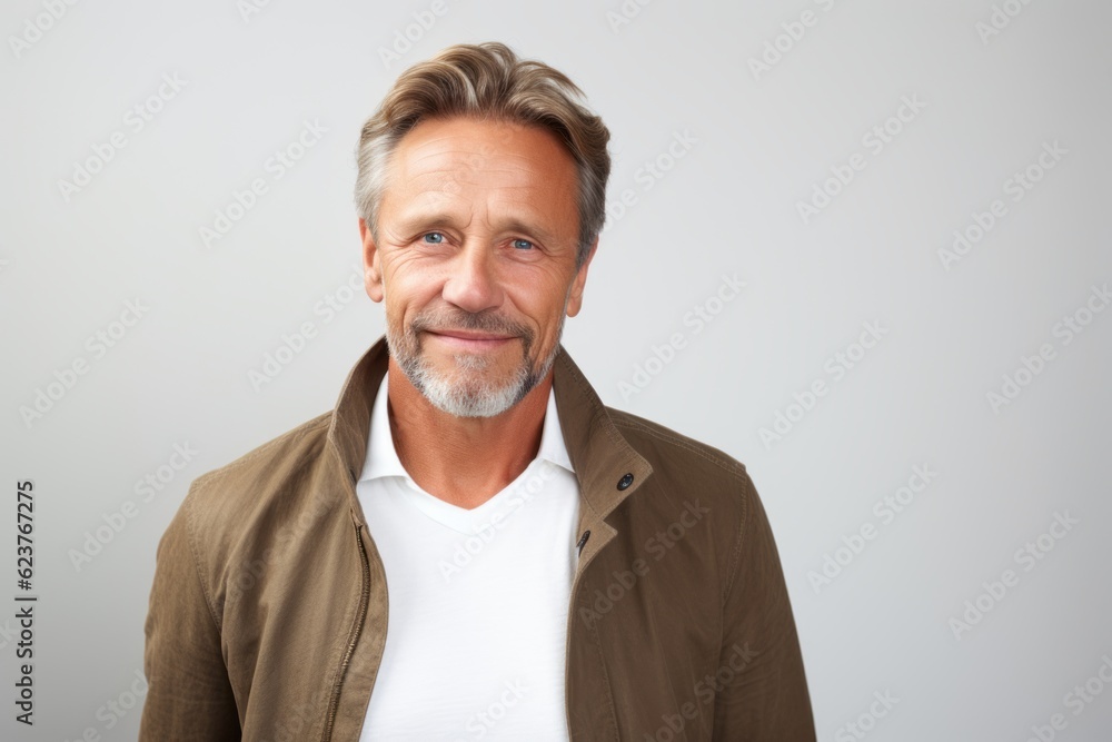 Portrait of a handsome middle-aged man smiling at the camera Portrait of a handsome middle-aged man smiling at the camera