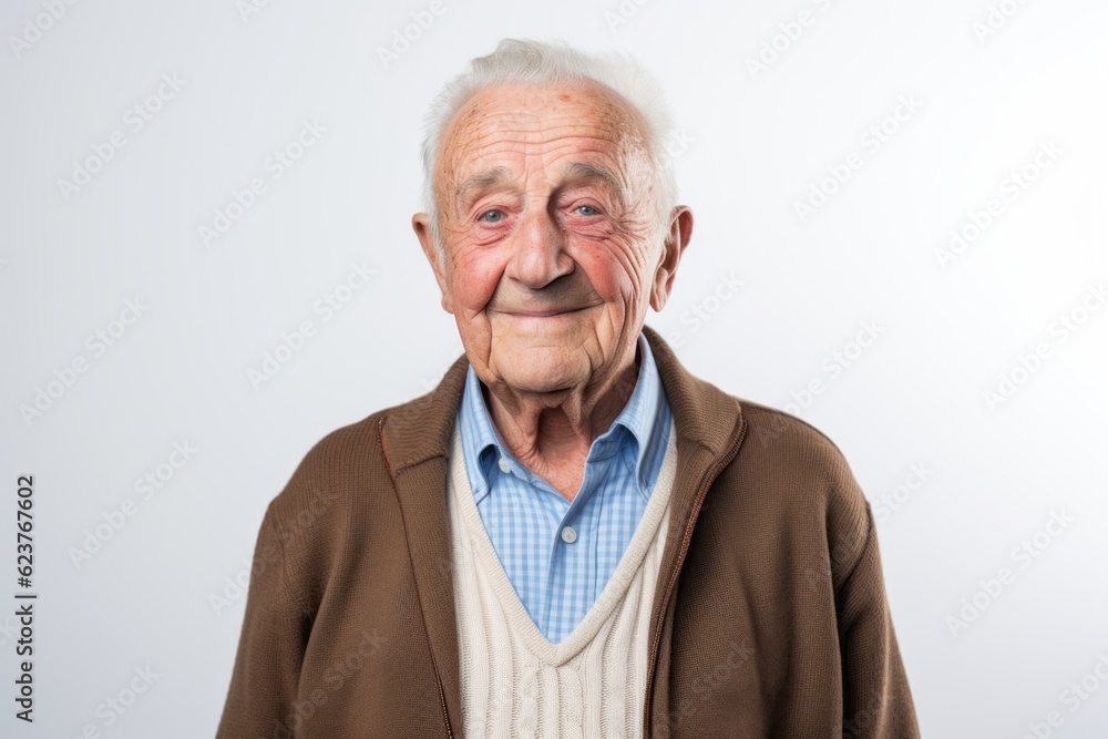 Portrait of a senior man smiling at the camera on white background Portrait of a senior man smiling at the camera on white background