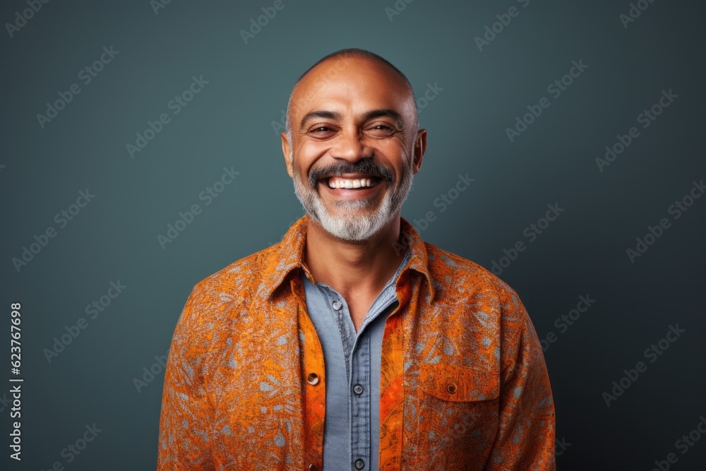Portrait of a happy mature Indian man smiling at the camera. Portrait of a happy mature Indian man smiling at the camera.