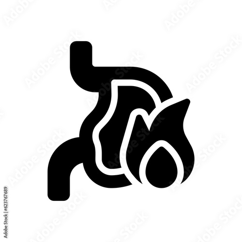 Heartburn glyph icon