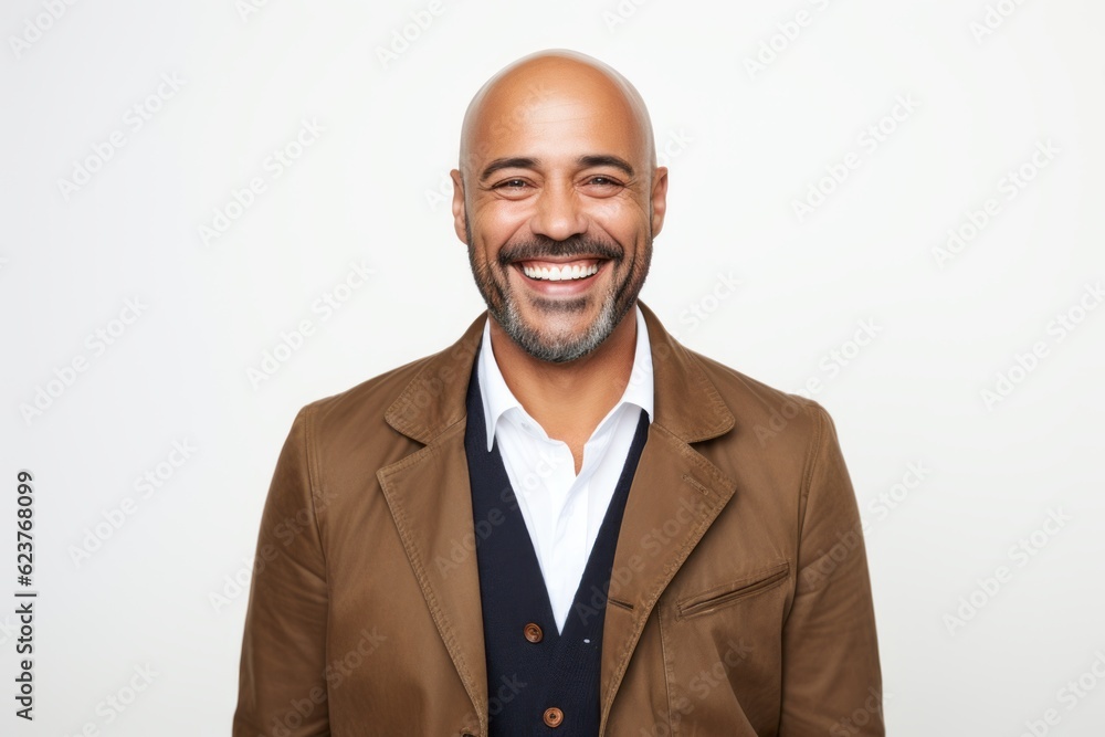 Portrait of a happy mature man smiling at camera over white background Portrait of a happy mature man smiling at camera over white background
