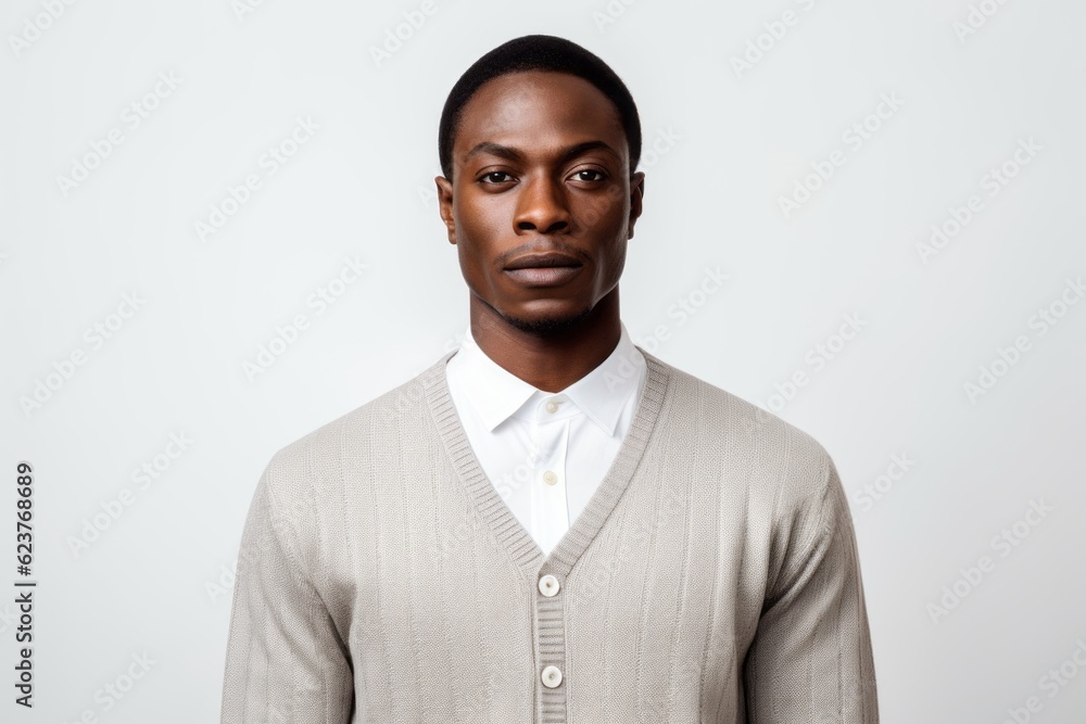 Handsome african american man looking at camera over white background Handsome african american man looking at camera over white background