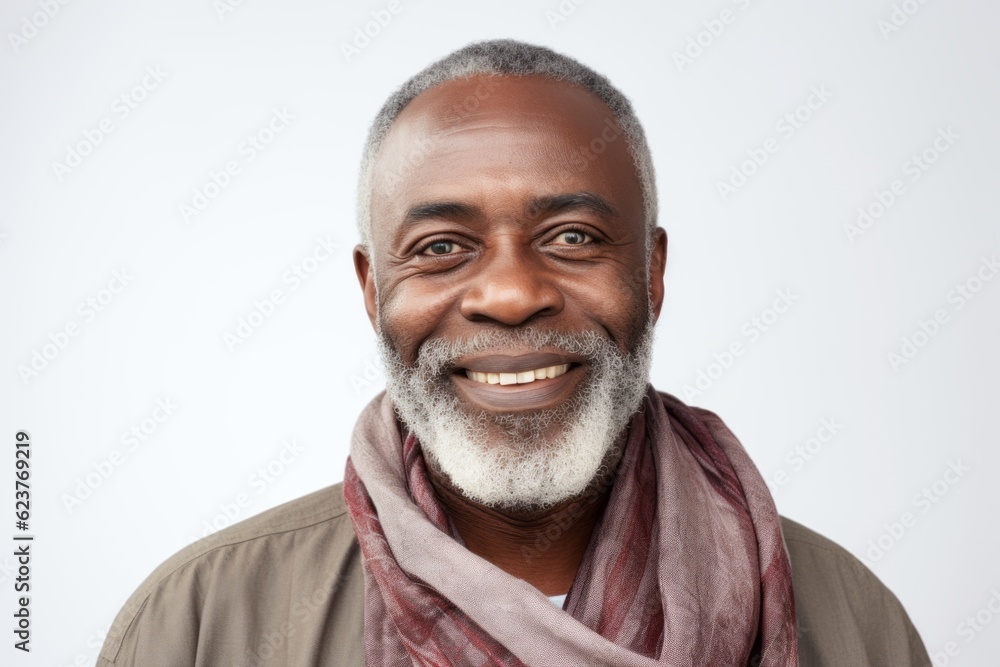 Portrait of a smiling african american man with a scarf Portrait of a smiling african american man with a scarf