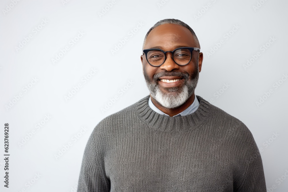Portrait of smiling african american man in eyeglasses Portrait of smiling african american man in eyeglasses