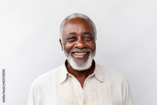 Portrait of happy senior african american man looking at camera