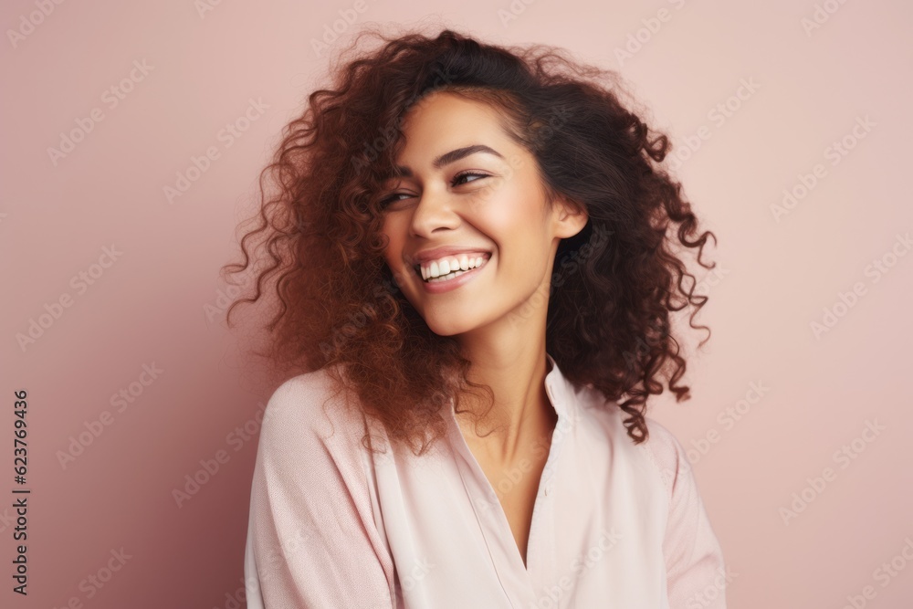 Portrait of beautiful young african american woman with curly hair Portrait of beautiful young african american woman with curly hair