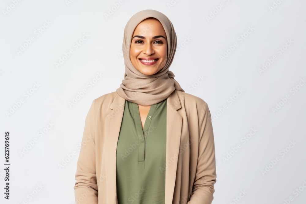 Portrait of happy muslim woman in hijab smiling at camera. Portrait of happy muslim woman in hijab smiling at camera.