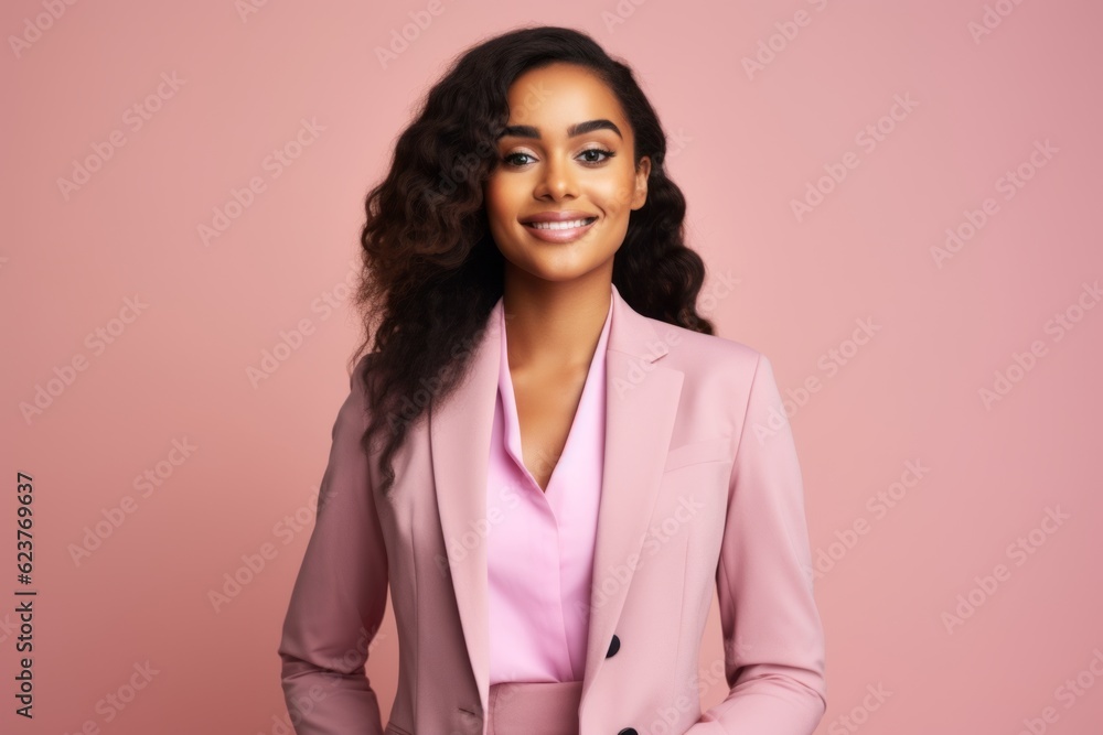 Portrait of beautiful african american businesswoman in pink suit Portrait of beautiful african american businesswoman in pink suit