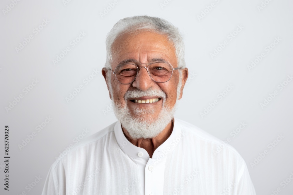 Portrait of happy senior asian man in white shirt and glasses Portrait of happy senior asian man in white shirt and glasses