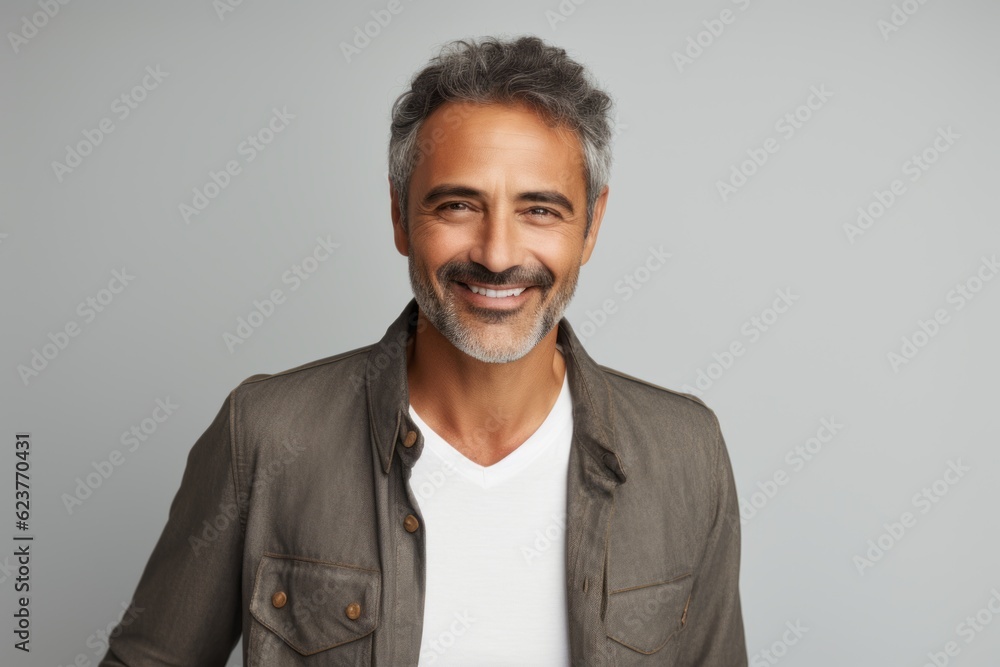 Portrait of handsome mature man with grey hair smiling at camera. Portrait of handsome mature man with grey hair smiling at camera.