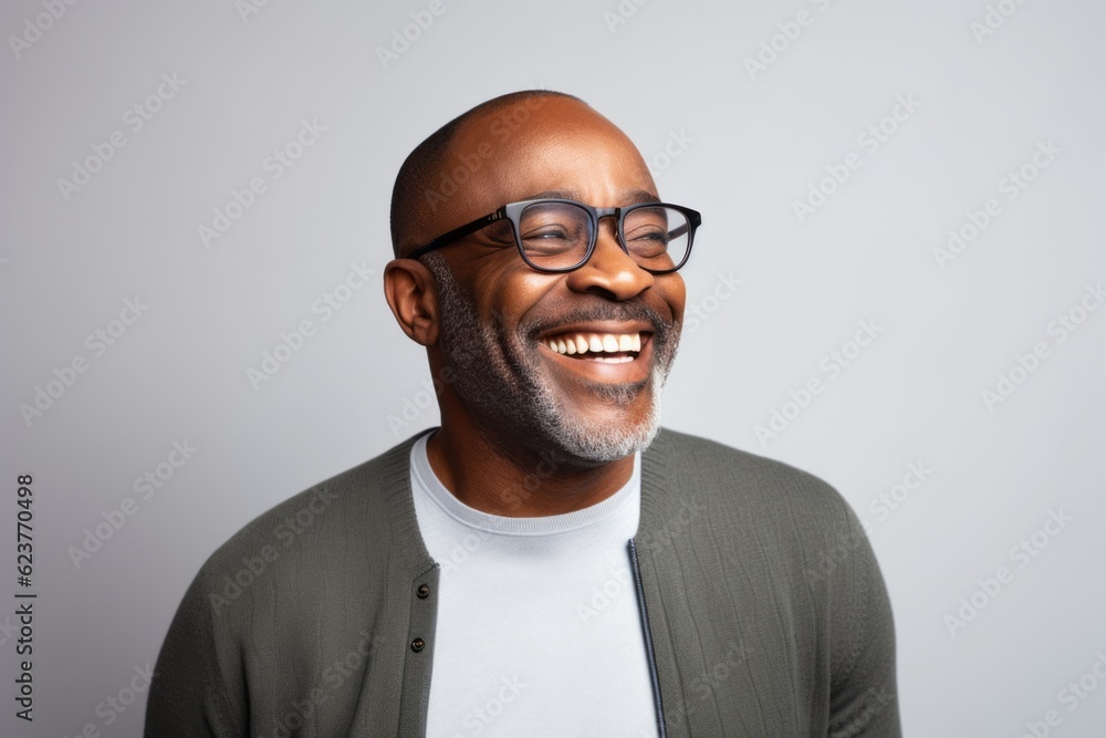 Portrait of a happy african american man in eyeglasses