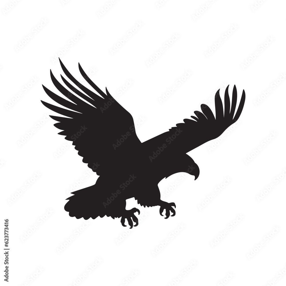 Naklejka premium eagle silhouette on white vector