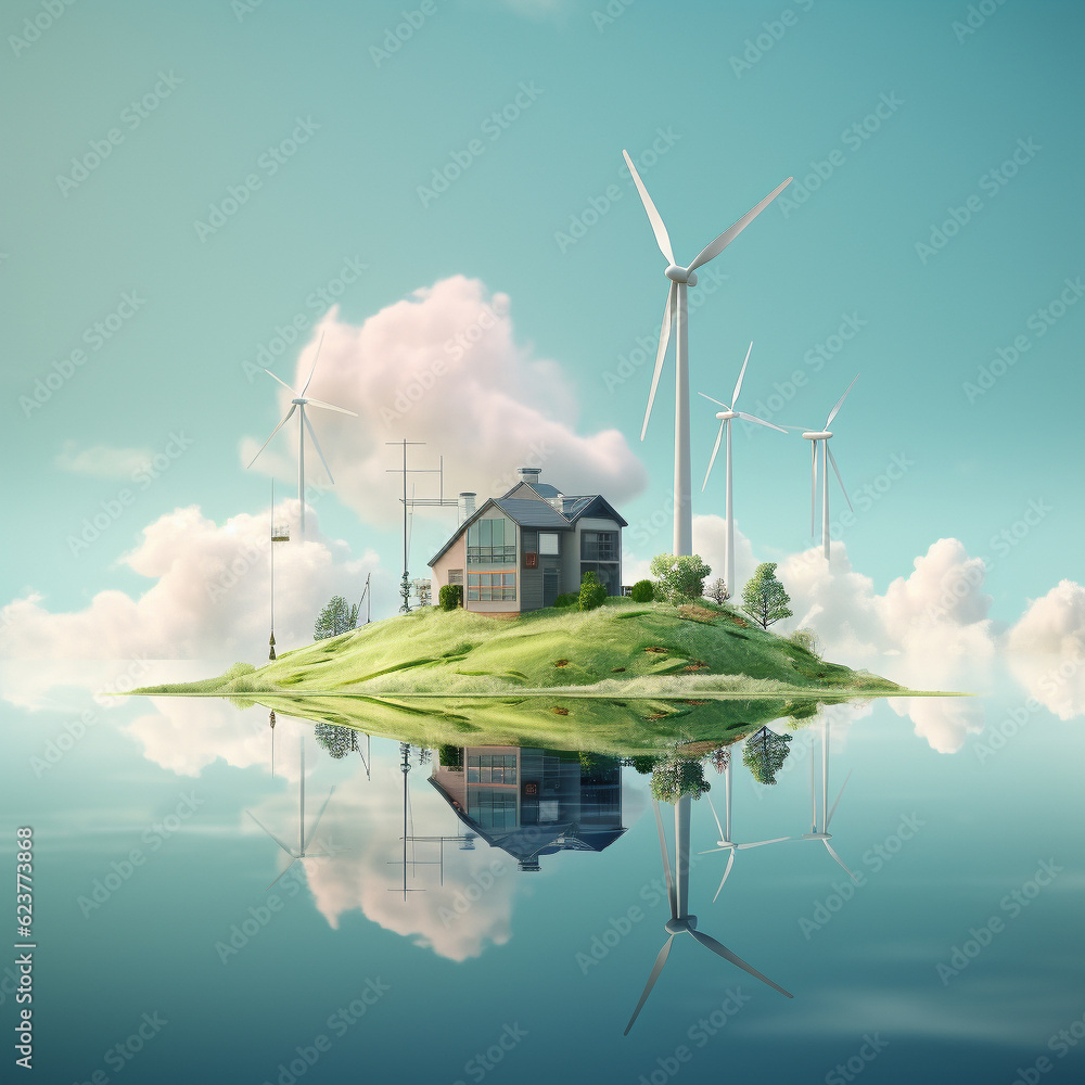 Generative Ai Illustration. Clean Energy Concept.