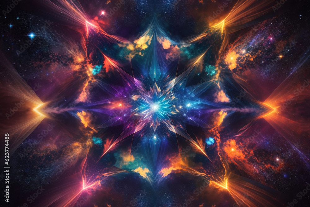 Obraz premium Colorful space galaxy cloud nebula. Stary night cosmos. Universe science astronomy. Supernova background wallpaper. Generative Al