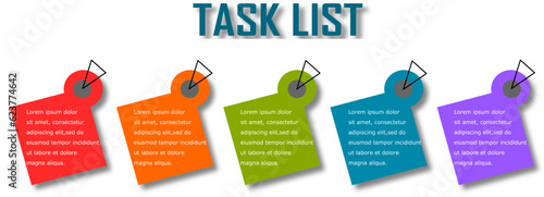 Business task list infographic, for bullet journal, Vector illustration for business with colorful 