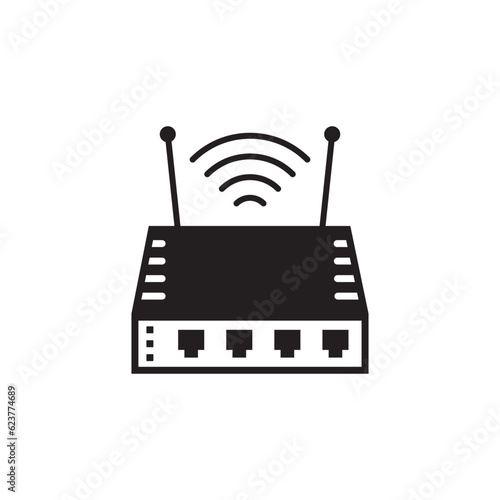Router vector icon. Router flat sign design. Router distance symbol pictogram. UX UI icon