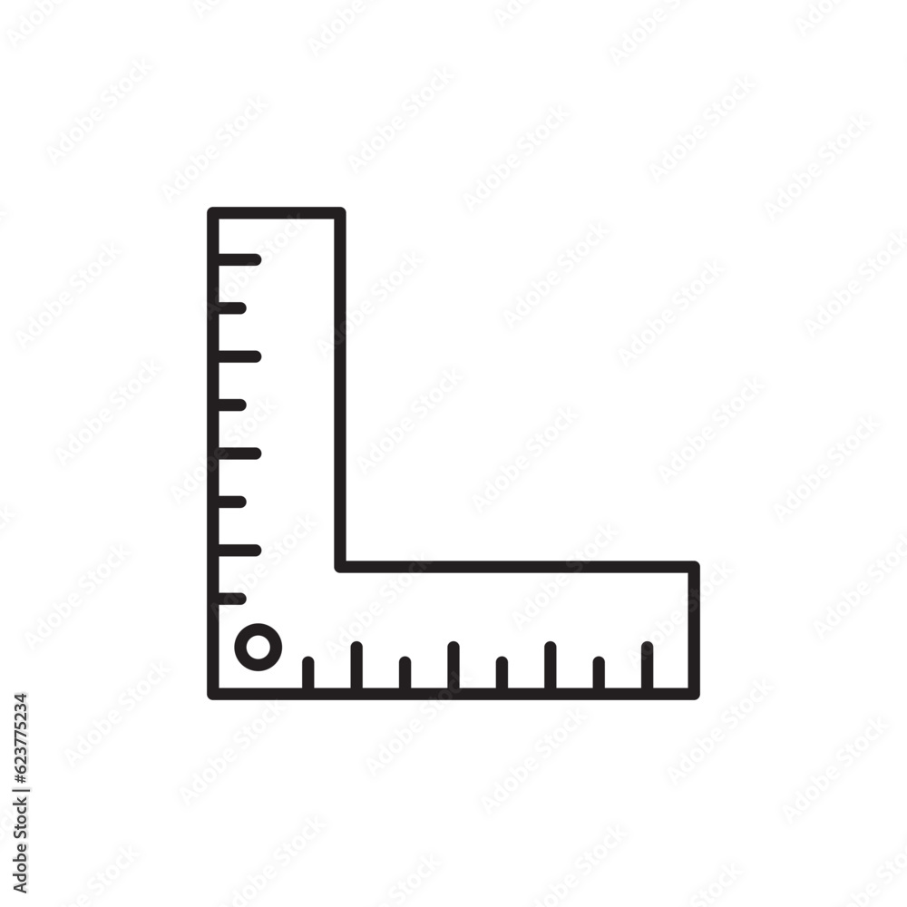 Ruler vector icon. Ruler flat sign design. Ruler distance symbol pictogram. UX UI scale icon