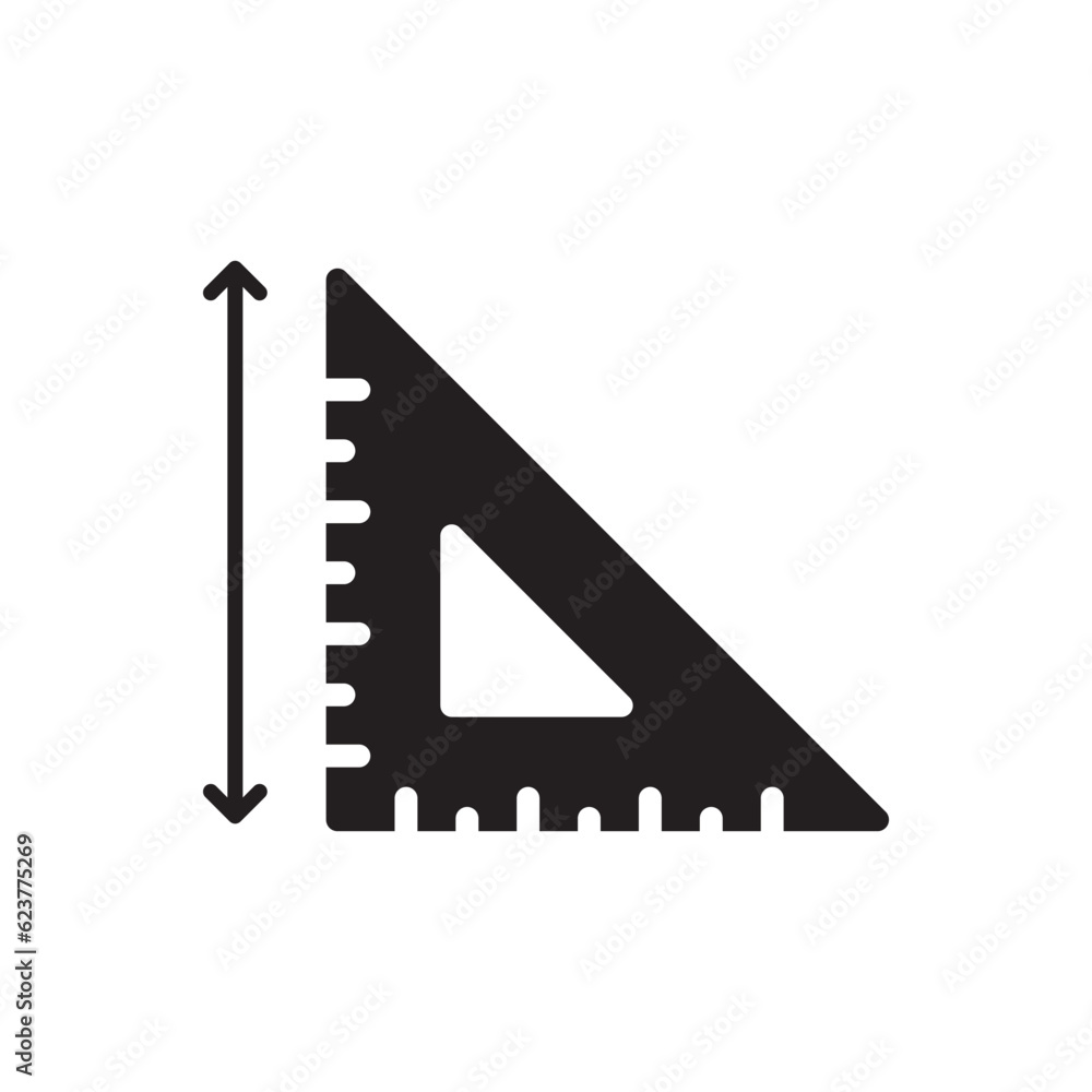 Ruler vector icon. Ruler flat sign design. Ruler distance symbol pictogram. UX UI scale icon Ruler vector icon. Ruler flat sign design. Ruler distance symbol pictogram. UX UI scale icon