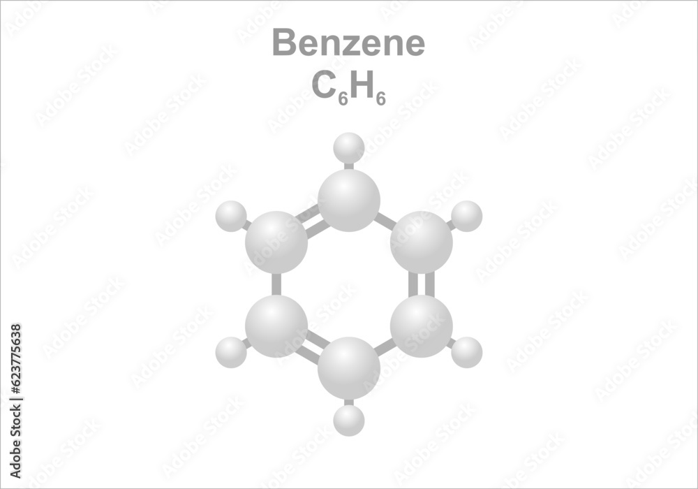Simplified scheme of the benzene molecule. Simplified scheme of the benzene molecule.