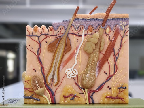 human skin anatomy model