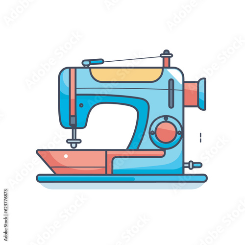 Vector of an illustration of a flat vector icon of a sewing machine