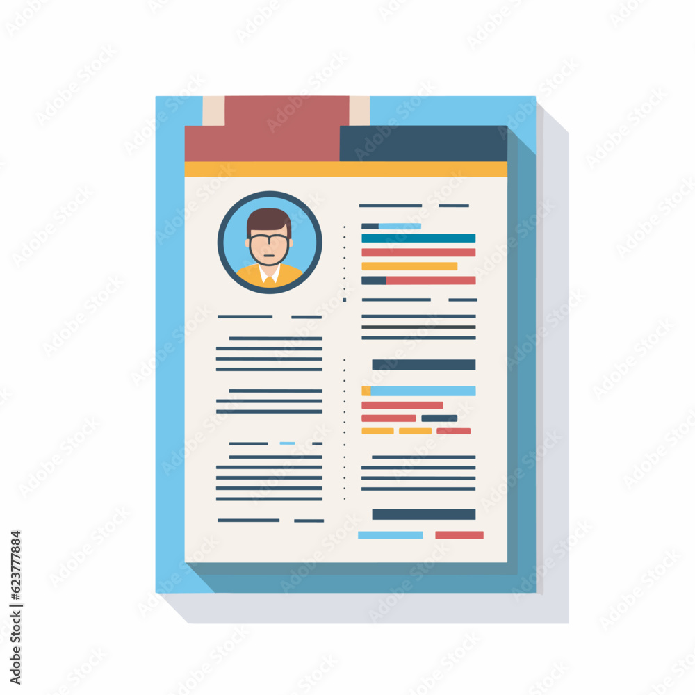 Vector of a flat icon vector of a man on a paper Vector of a flat icon vector of a man on a paper