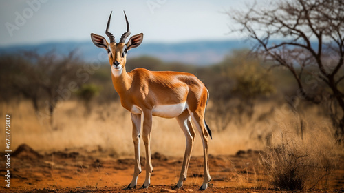 African Safari Photo of an Impala in side view generative ai 10