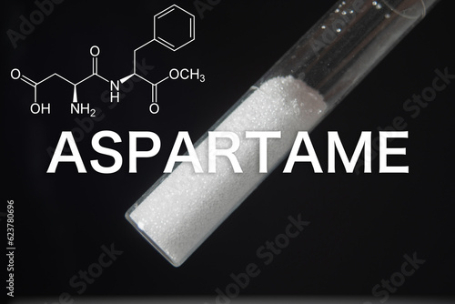 Foto Artificial sweetener aspartame is harmful to health