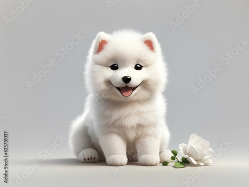 white pomeranian puppy on white